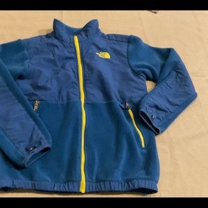 VGUC North Face Full Zip Up Fleece Bright Blue & Yellow